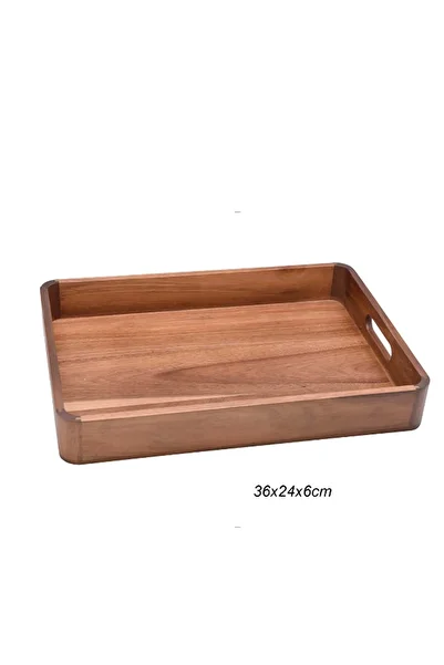 SepetçiBaba Acacia Rectangular Tray Small Size - 08336A