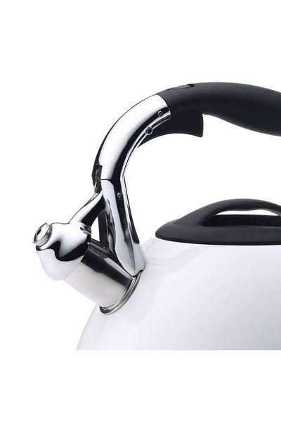 Kela VARUS whistling kettle, stainless steel 3 l, white