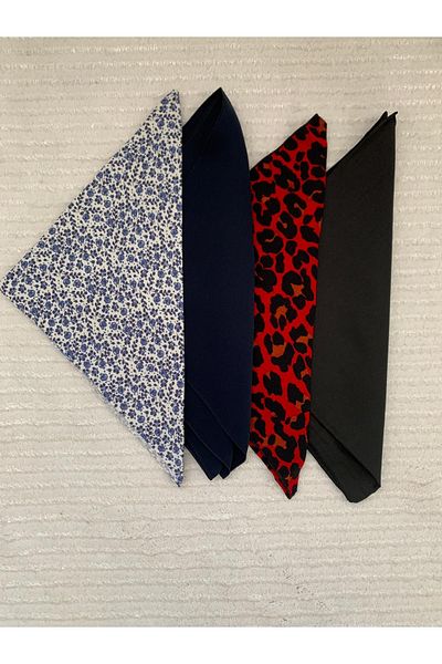 ÇELİKSİLVERTAKI Patterned Scarf Set of 4