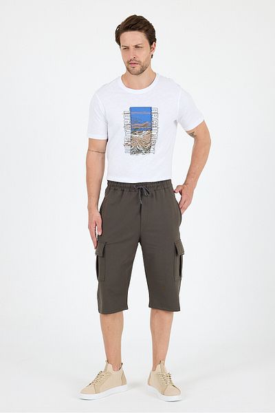 Rodi Comfortable Fit Summer Men's Cargo Pocket Capri Pocket Shorts Suitable for Daily and Sports Use 3330
