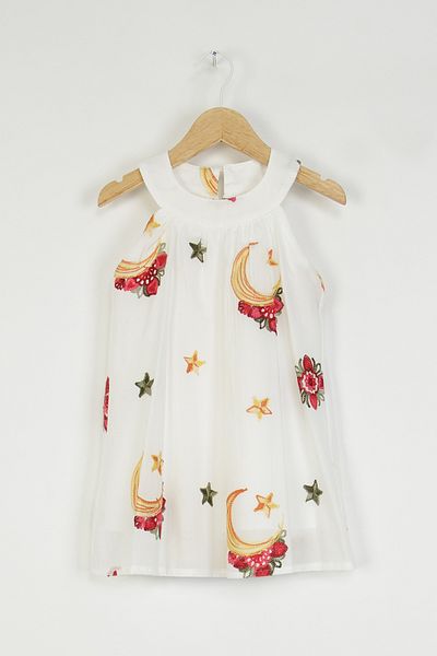 DMB BOYS & GIRLS Girl's Embroidery Cotton Lining Voile Dress