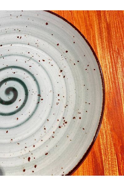 ColorCraft Porcelain Presentation Plate 30cm Hotel Series Turquoise Pizza Size Gold Golden Tulul Porcelain
