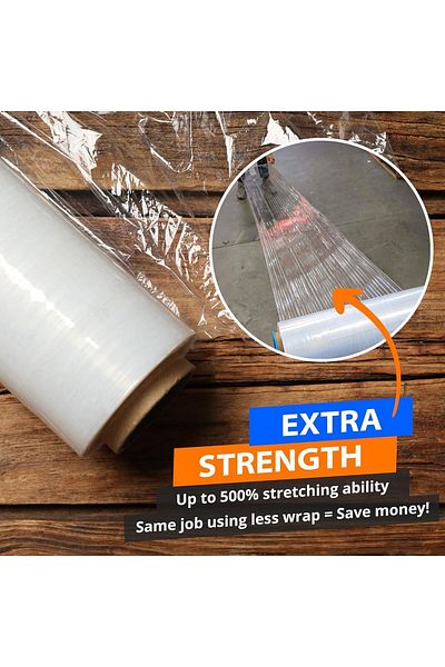 Generic 1Pcs plastic film roll kitchen roll Clear Stretch Film Wrap, 500mm Wide 3 kg Roll Heavy Duty Plastic