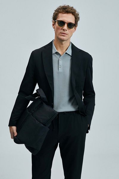 Lufian 111140170 Asel Sports Ανδρικό Μπλέιζερ Μπουφάν Slim Fit Ανδρικό Μπουφάν Μαύρο