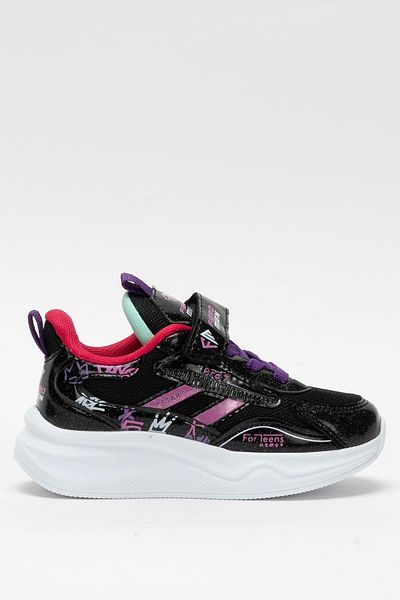 Liger Children's Velcro Smart Lacing Sports Shoes Black - Fuchia