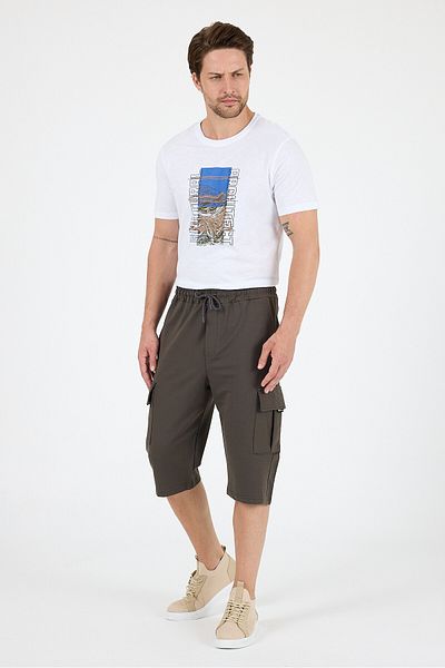 Rodi Comfortable Fit Summer Men's Cargo Pocket Capri Pocket Shorts Suitable for Daily and Sports Use 3330