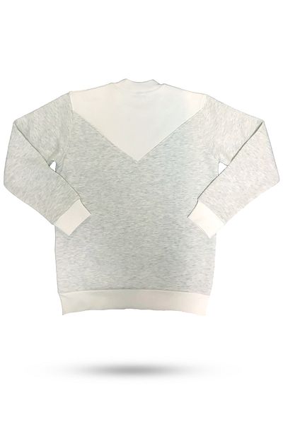 Pampino Women's Gray Color Long Sleeve Circle Neck Oversize Sweatshirt