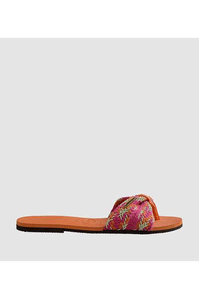 Havaianas صندل نسائي شبكي من HAV. YOU ST TROPEZ باللون الوردي