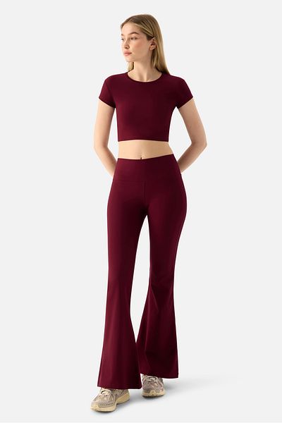 Superstacy Melina High Waist Flared Leg Cherry Sports Leggings