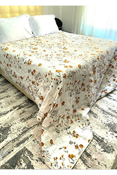 Özyuvam Quilted Cotton Fiber Filled Double Floral Patterned Pique