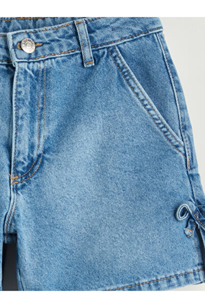 LC Waikiki Dívčí džínové šortky s mašlí