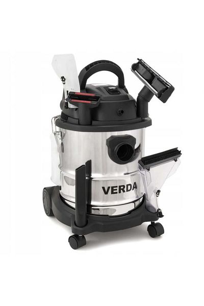 VERDA Aspirator profesional 1600 W cu funcție pentru spălarea tapițeriei/covoarelor/carpetelor, 20 litri, spumă