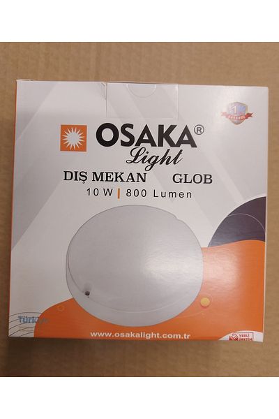 Osaka Light Outdoor Surface Mounted 10W 6500K White Light 800 Lumen Glop Led Luminaire E Energy Size 14X5Cm Dir