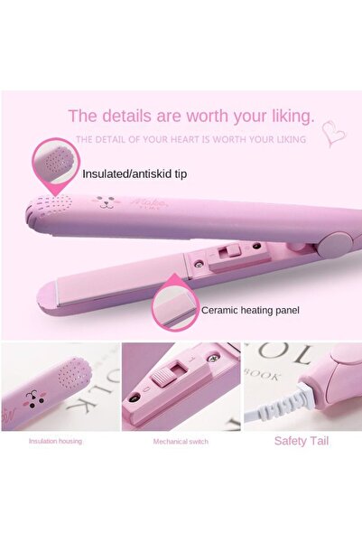 OEM Hair Straightener, portable, 180°C, ceramic coating, 20W, 220V, pink