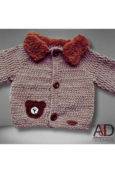 A&D HANDMADE Velvet Children's Cardigan>Baby Clothing>Mother&Baby>Hand Knitted>Baby Room