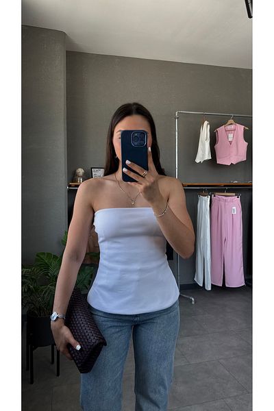 YOUR NAME Strapless Peplum Blouse