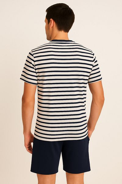 koza iç giyim Ανδρικό βαμβακερό σορτς με ρίγες Navy Blue