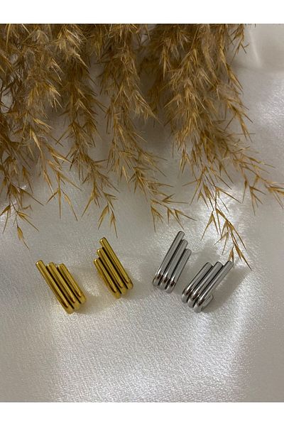 stainless steell 3 Stripes Steel Earrings