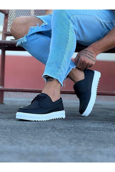 Celira Hs506 Black Men's Casual Shoes with Saddle