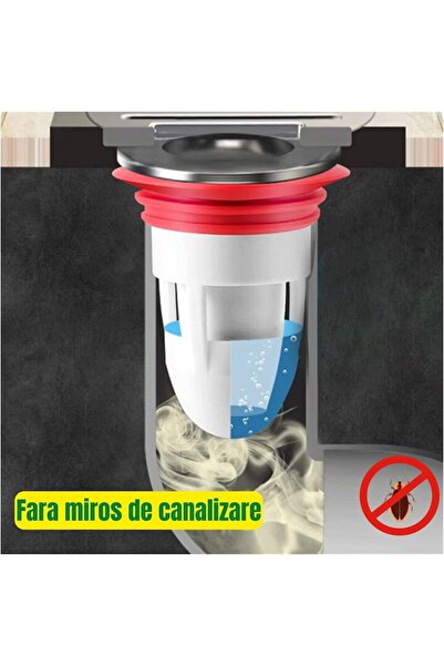 OEM Filtru anti-miros pentru scurgeri, sifon de podea, sifon de chiuvetă, colector de păr, Ø45 mm, alb