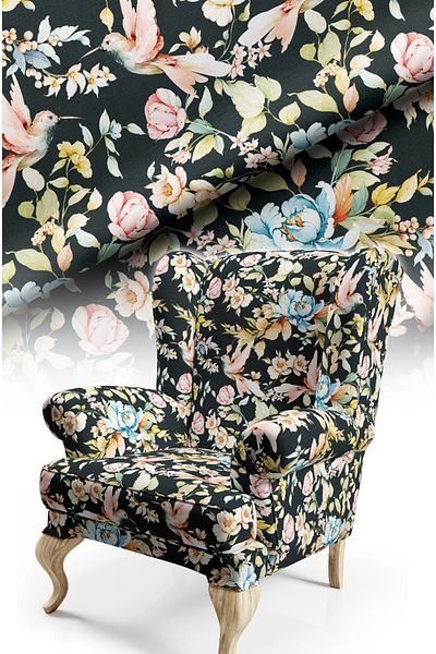 CANİLA Modern Flowered Digital Printed Upholstery Seat Fabric. Sturdy Fabric with Cotton Lining