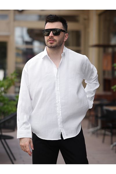 LUMAST Ανδρικό πουκάμισο Oversize Summer Light Ironing Οβάλ κομμένο Modal πουκάμισο