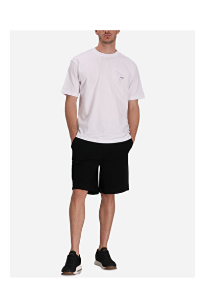BOSS Erkek Normal Kalıp Logo İşlemeli Pamuklu Siyah Şort 50544108-001