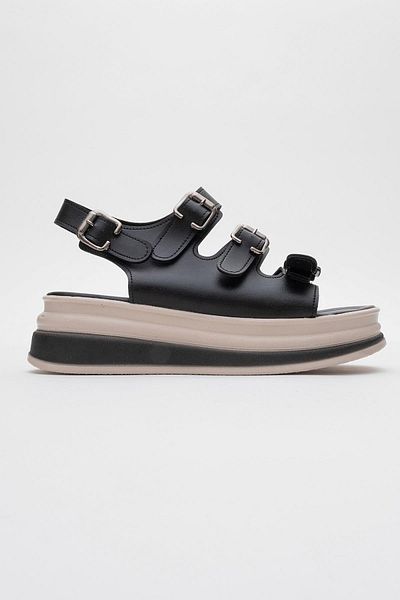 CCWAY AYAKKABI Women's Buckle Sandals Black