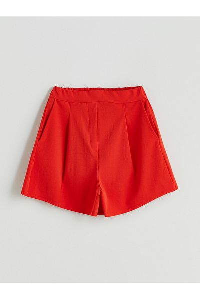 LC Waikiki Women's Pleated Shorts with Elastic Waist