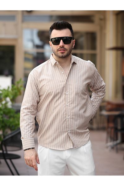 LUMAST Ανδρικό πουκάμισο Oversize Summer Light Ironing Οβάλ κομμένο Modal πουκάμισο