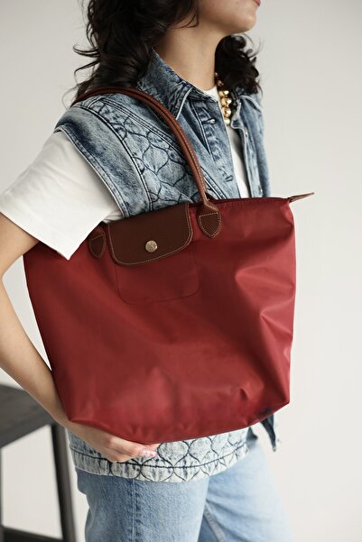 BAGGO KATLANABİLİR DERİ SAPLI BÜYÜK KOL OMUZ VE EL ÇANTASI