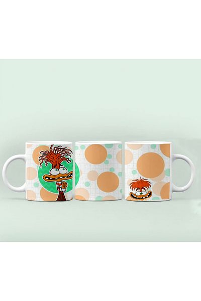 GünayStore Reverse Face Series Coffee Cup 300 ml (Anxiety-Sadness-Joy-Envy-Bing Bong)