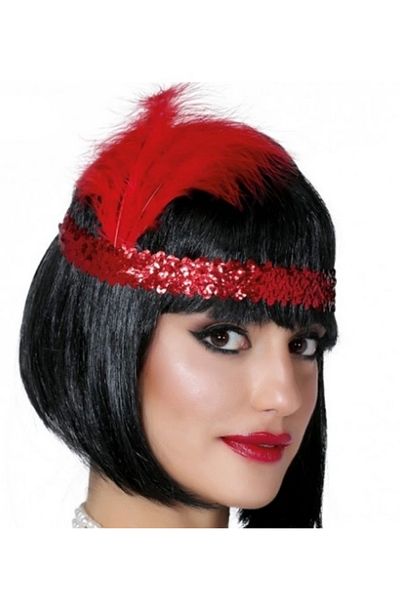 En Moda Bu Red Color Charlieston Hair Band