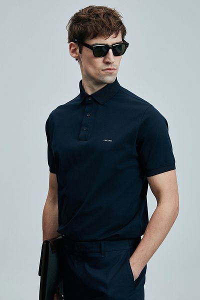 Lufian Ανδρικό μπλουζάκι πόλο Luna Smart Navy Blue