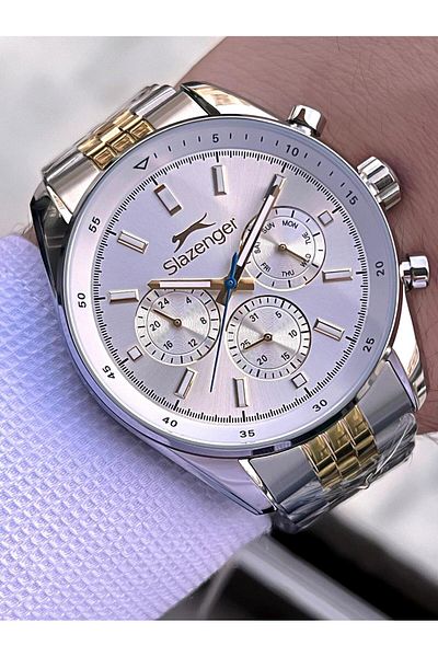 Slazenger Case and Cord Steel 2 Year Guarantee 10 Atm Functions Active Men Wrist Watch E.1934.M3