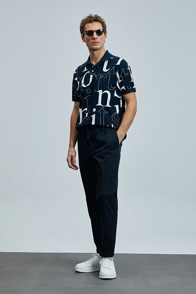 Lufian Diamond Smart Men's Polo T-Shirt Navy Blue