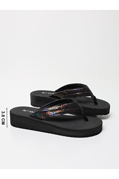 HANOX Lissa Multi Black Women's Flip Flops Beach Slippers Flip Flops (3.8) cm