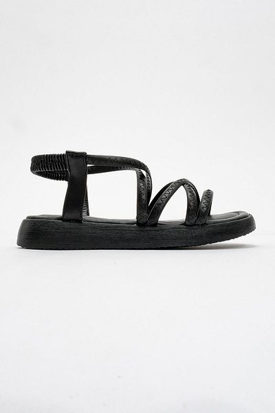CCWAY AYAKKABI Woman cross Piped sandal black
