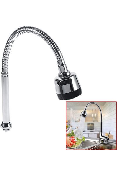 Generic 304 Stainless Steel Kitchen Sink Faucet with Flexible Pipe Dual Function Sprayer– 360° Swivel Spout.
