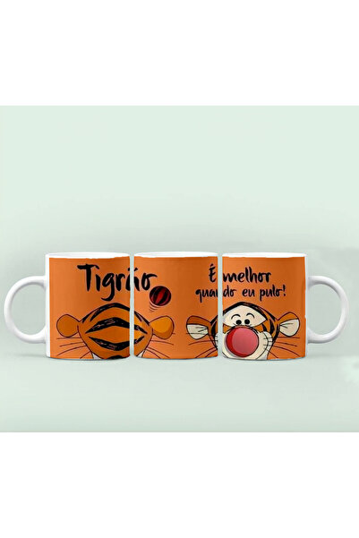 GünayStore Winnie the Pooh - Kaplan Tigger - İyor - Piglet Baskılı Tasarım Seramik Kupa Mug