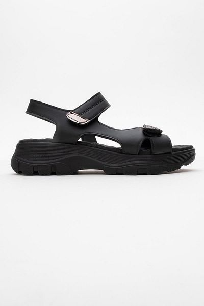 CCWAY AYAKKABI Women's Double Velcro Sandals Black
