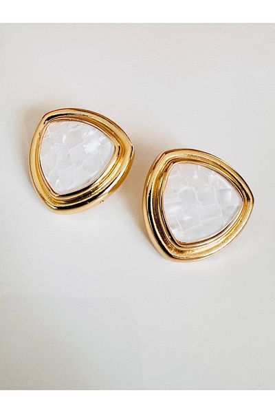 DEVİ fashion Gold Earrings 4 cm