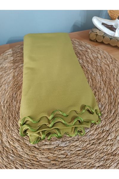 Blotch Premium Lycra Oil Green Color Lycra Sandy Jersey Shawl