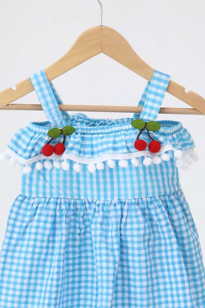 TOFİSA Girl's Turquoise Cherry Dress - 27164