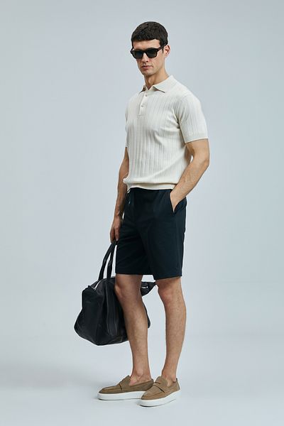 Lufian Aler Spor Men's Chino Shorts Slim Fit Black