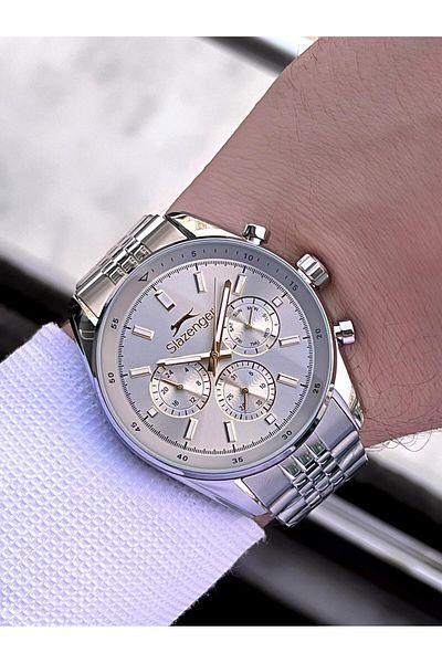 Slazenger Case and Cord Steel 2 Year Guarantee 10 Atm Functions Active Men Wrist Watch E.1934.M2