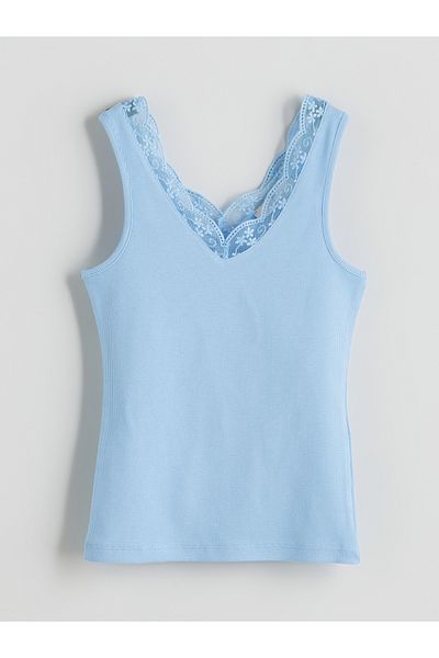 LC Waikiki Tricou de damă cu decolteu în V cu dantelă