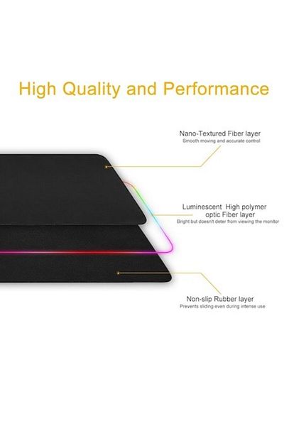 OEM Gaming Mouse Pad with LED Lighting, 90x40 cm, Black