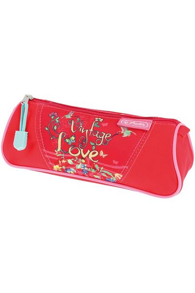 Herlitz Herlitz pencil case, Vintage Love motif, triangular, size 22.5 x 7.7 x 9 cm