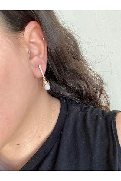 XUPING JEWELRY Pearl Detailed Steel Earrings